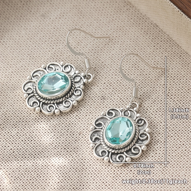 Vintage Bohemian Style Flower Pendant Earrings, Gift for Her